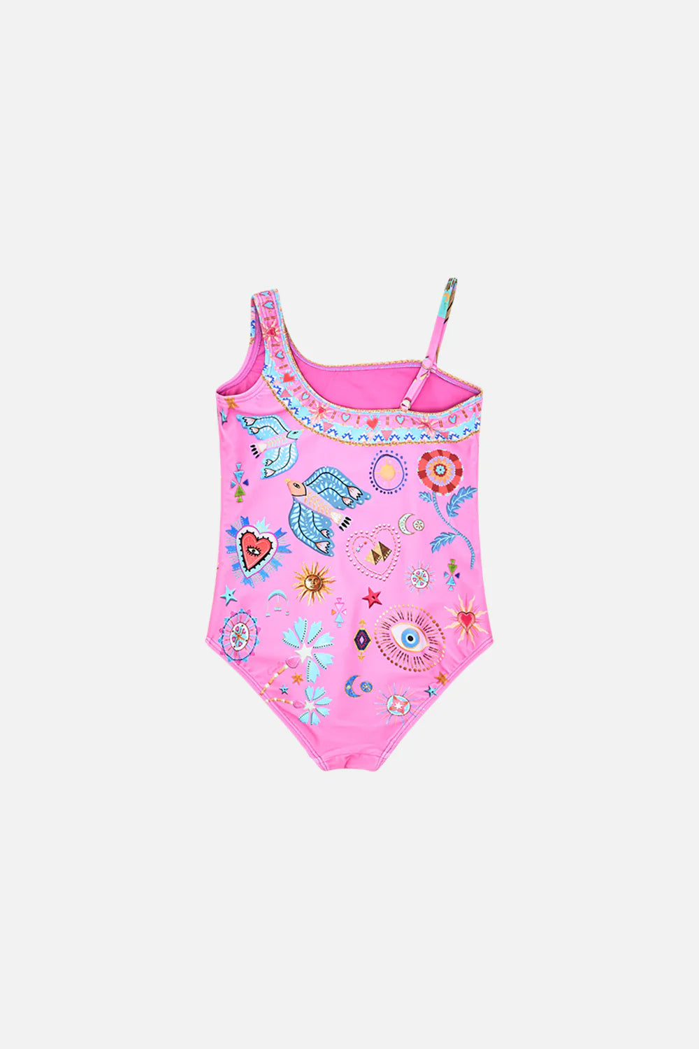 Rainbow Roads Kids One Shoulder One Piece