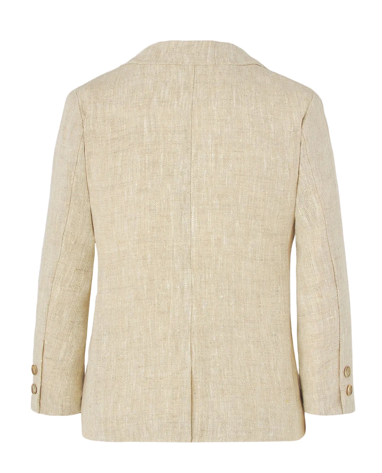 Set Woven Junior Boy Blazer And Trouser In Natural Schoolsoutdesignerkidswear