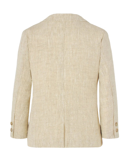 Set Woven Junior Boy Blazer And Trouser In Natural Schoolsoutdesignerkidswear