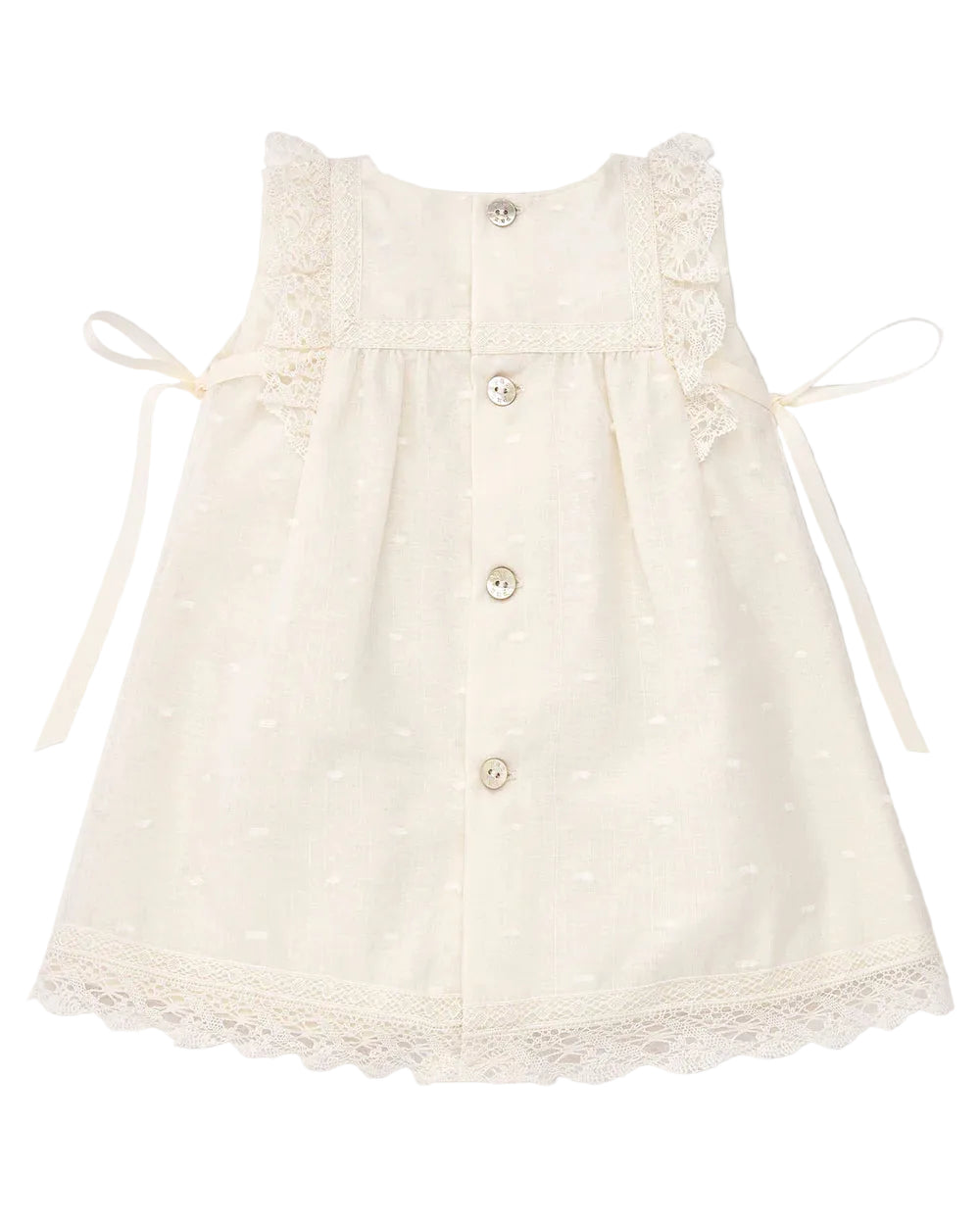 Woven Newborn Dress Beige Schoolsoutdesignerkidswear
