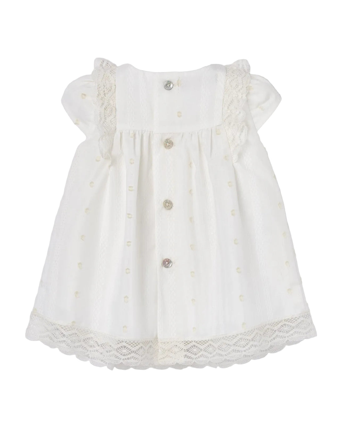 Woven Newborn Dress Cream Schoolsoutdesignerkidswear