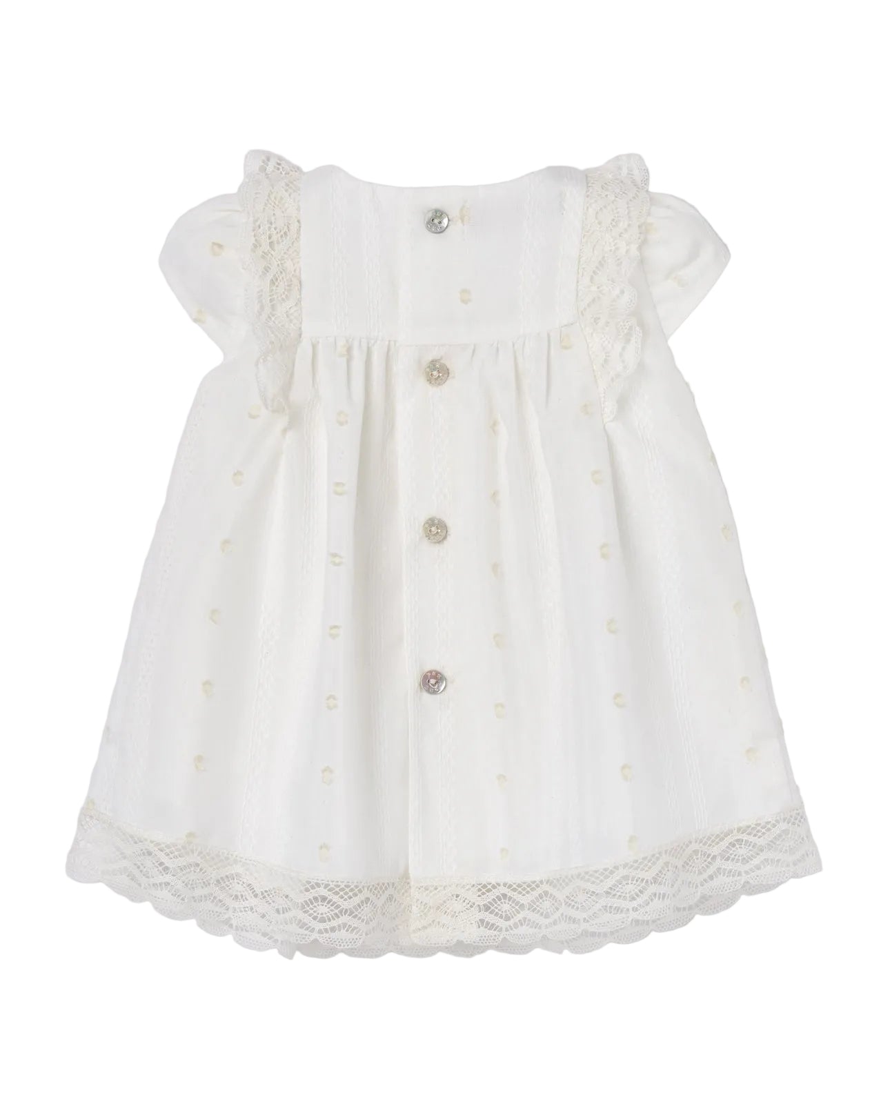 Woven Newborn Dress Cream Schoolsoutdesignerkidswear