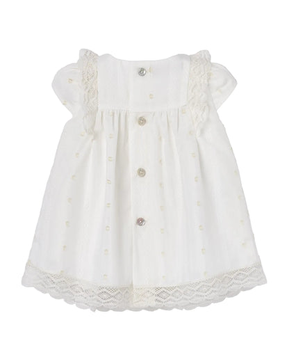 Woven Newborn Dress Cream Schoolsoutdesignerkidswear