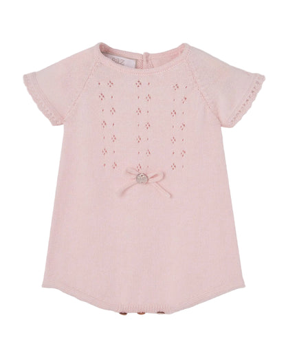 Knit Newborn Romper Pink Schoolsoutdesignerkidswear