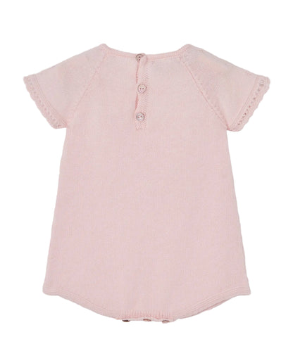 Knit Newborn Romper Pink Schoolsoutdesignerkidswear