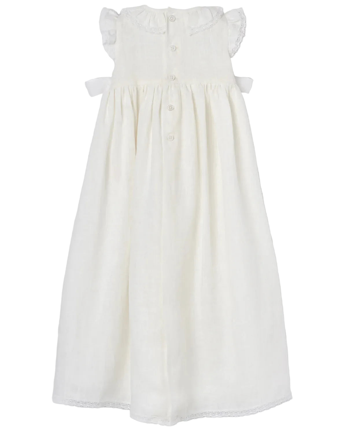 Set Woven Newborn Long Dress With Bonnet in Cream Paz Rodriguez