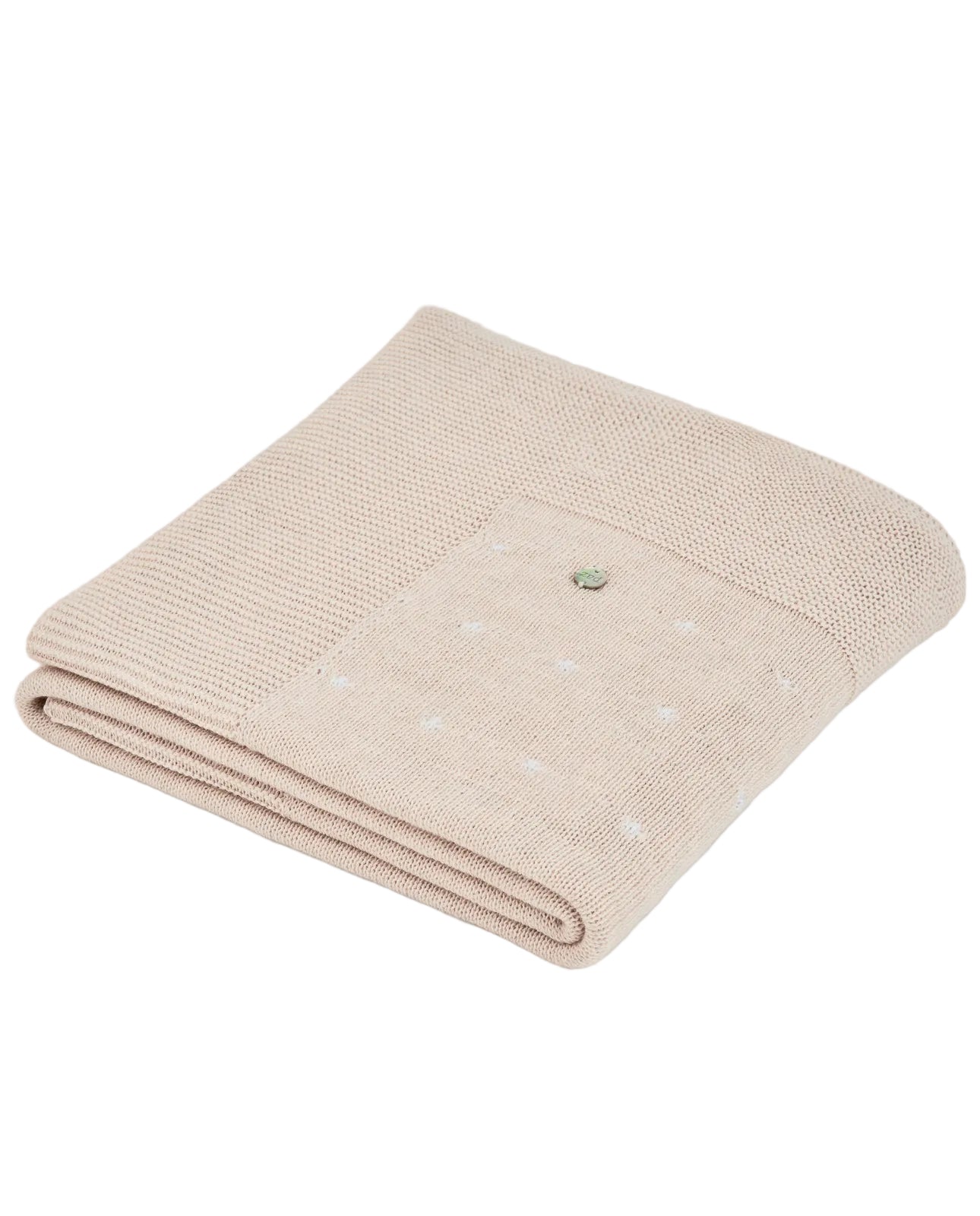 Knit Newborn Shawl in Linen  And White Paz Rodriguez