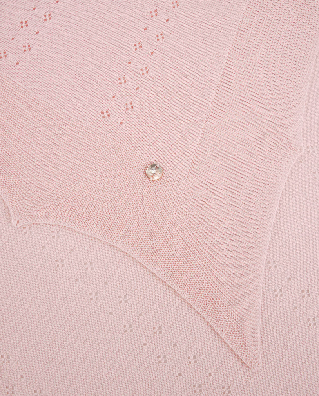 Knit Newborn Shawl Chalk Pink With White Trim Schoolsoutdesignerkidswear