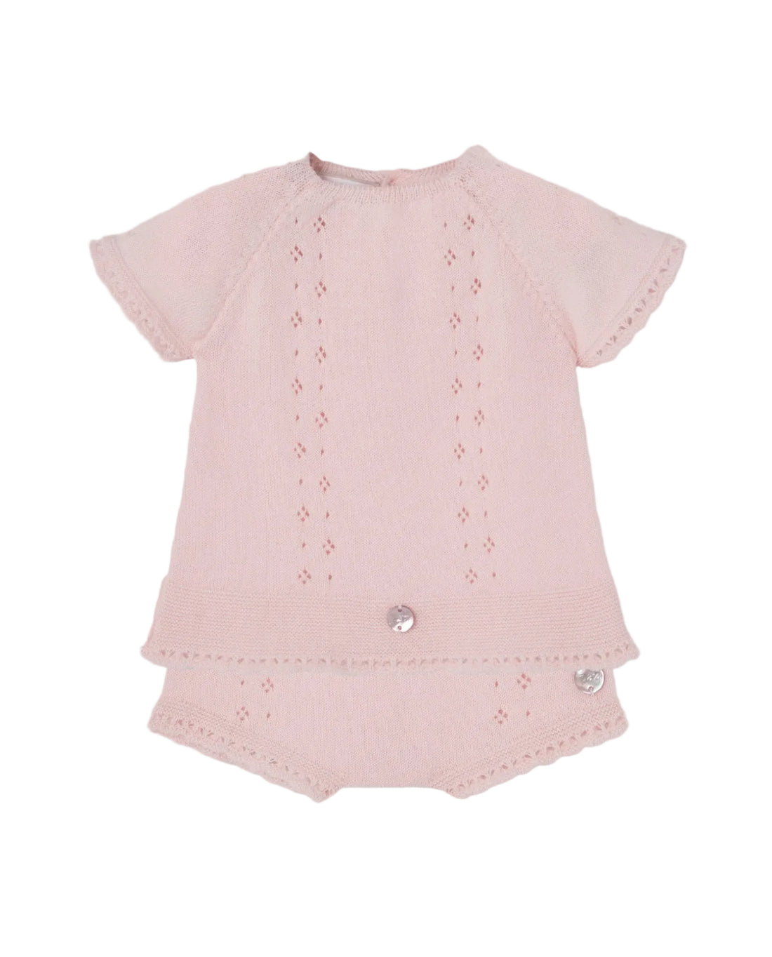 Set Knit Newborn Sweater And Leggins in Pastel Pink Schoolsoutdesignerkidswear