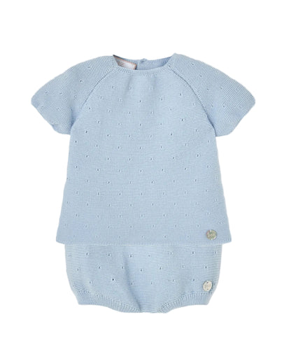 Set Knit Newborn Sweater And Leggins Pastel Blue Schoolsoutdesignerkidswear