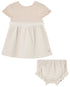 Set Knit Newborn Dress With Knickers in Linen Schoolsoutdesignerkidswear