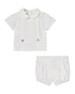 Set Woven Newborn Blouse And Shorts Cream Schoolsoutdesignerkidswear