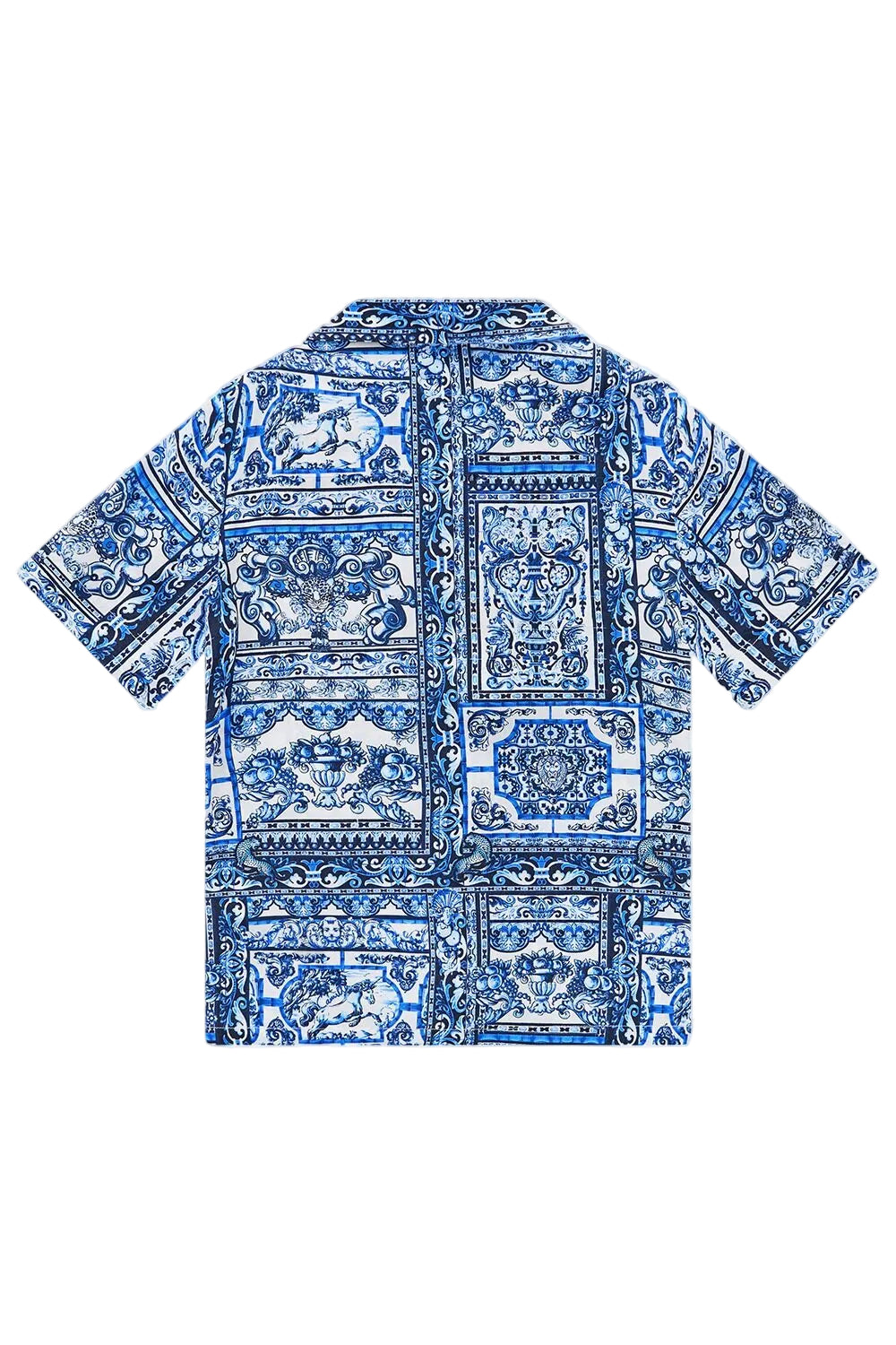 Azul Aristocracy Boys Short Sleeve Camp Collared Shirt camilla
