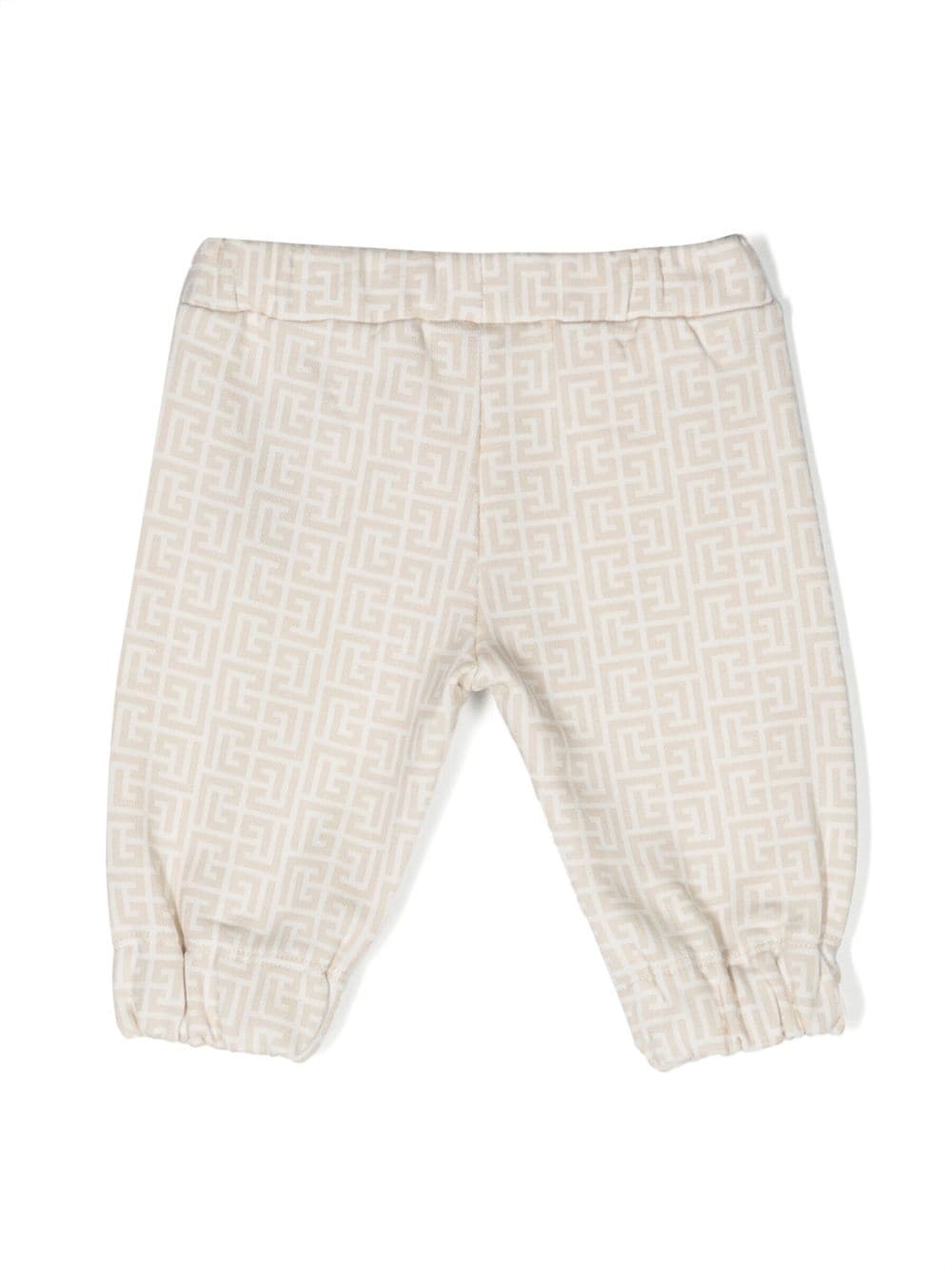 Balmain Kids Monogram-pattern cotton track pants