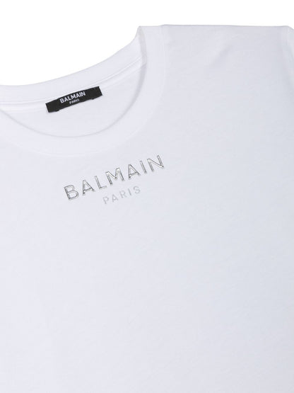 Balmain Kids Logo-Print Cotton T-Shirt
