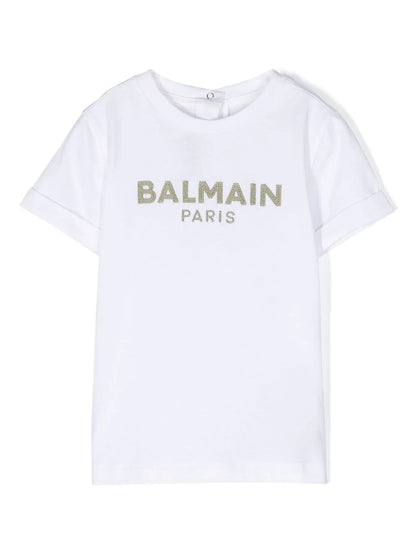 Balmain Baby  Logo-Embroidered Cotton T-shirt