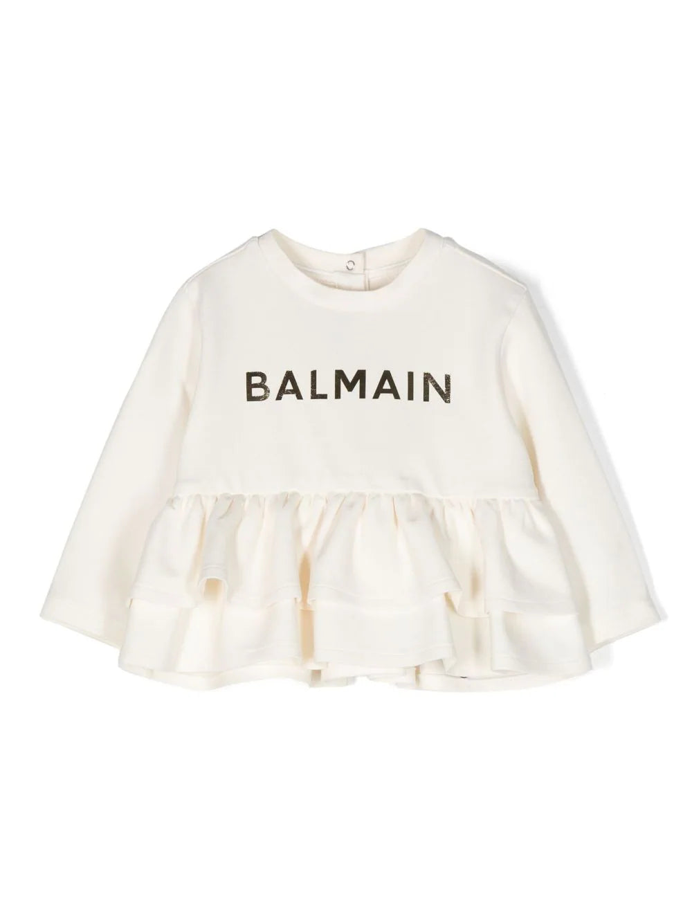 Balmain Kids Logo-Print Long-Sleeve Top