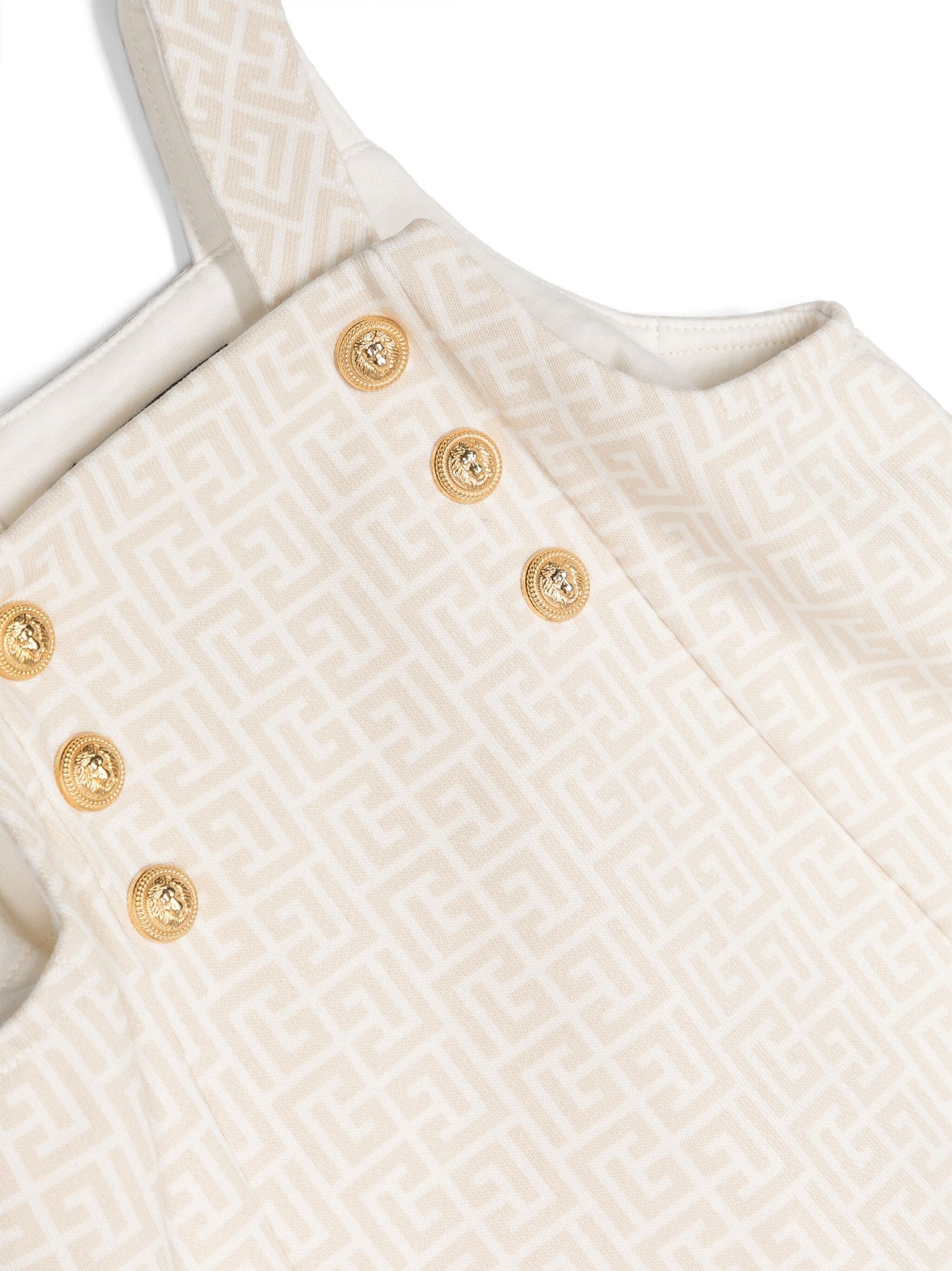 Balmain Baby Monogram Pattern Cotton Babygrow Set