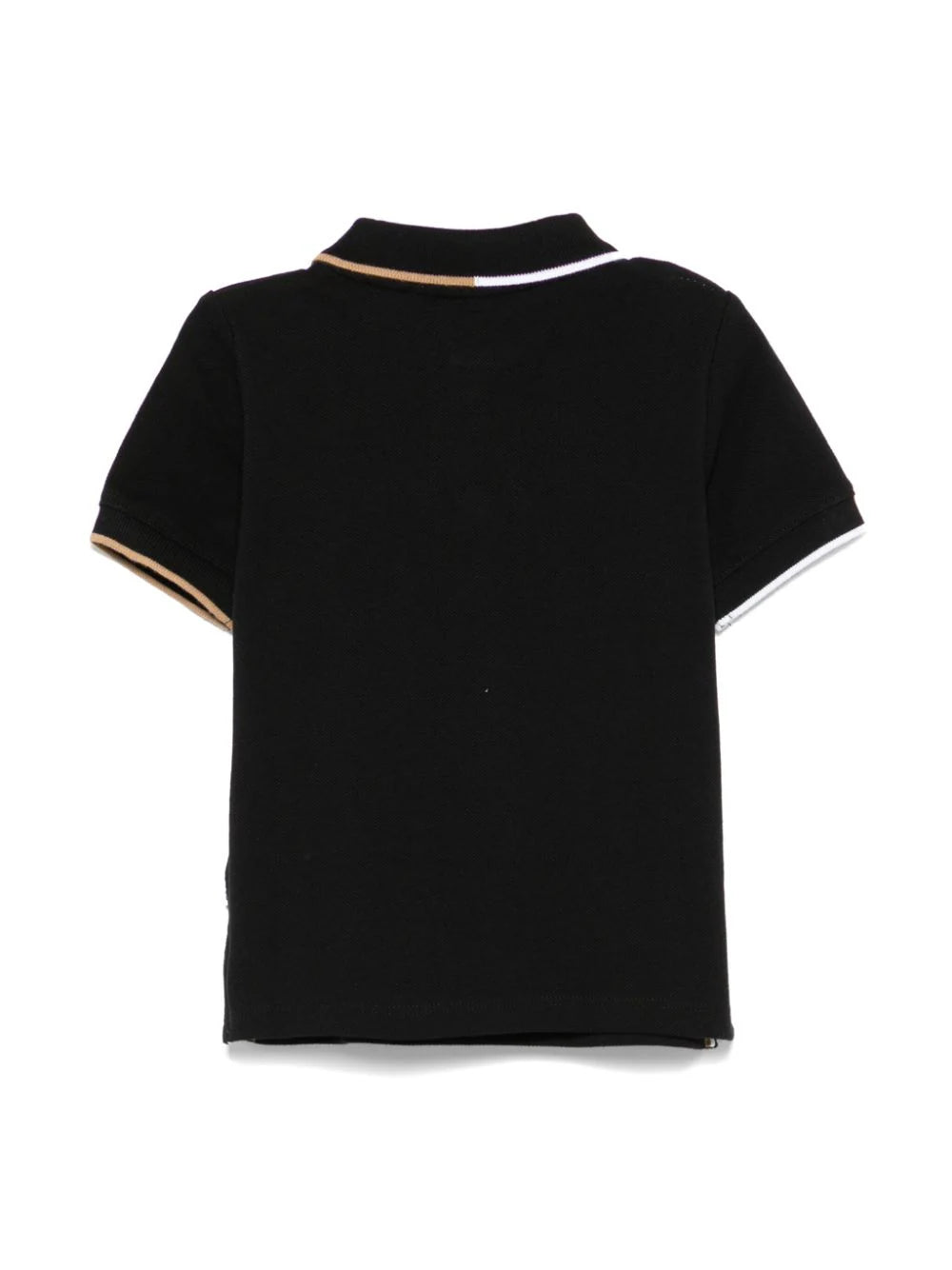 Black Short Sleeve Polo with Stripes