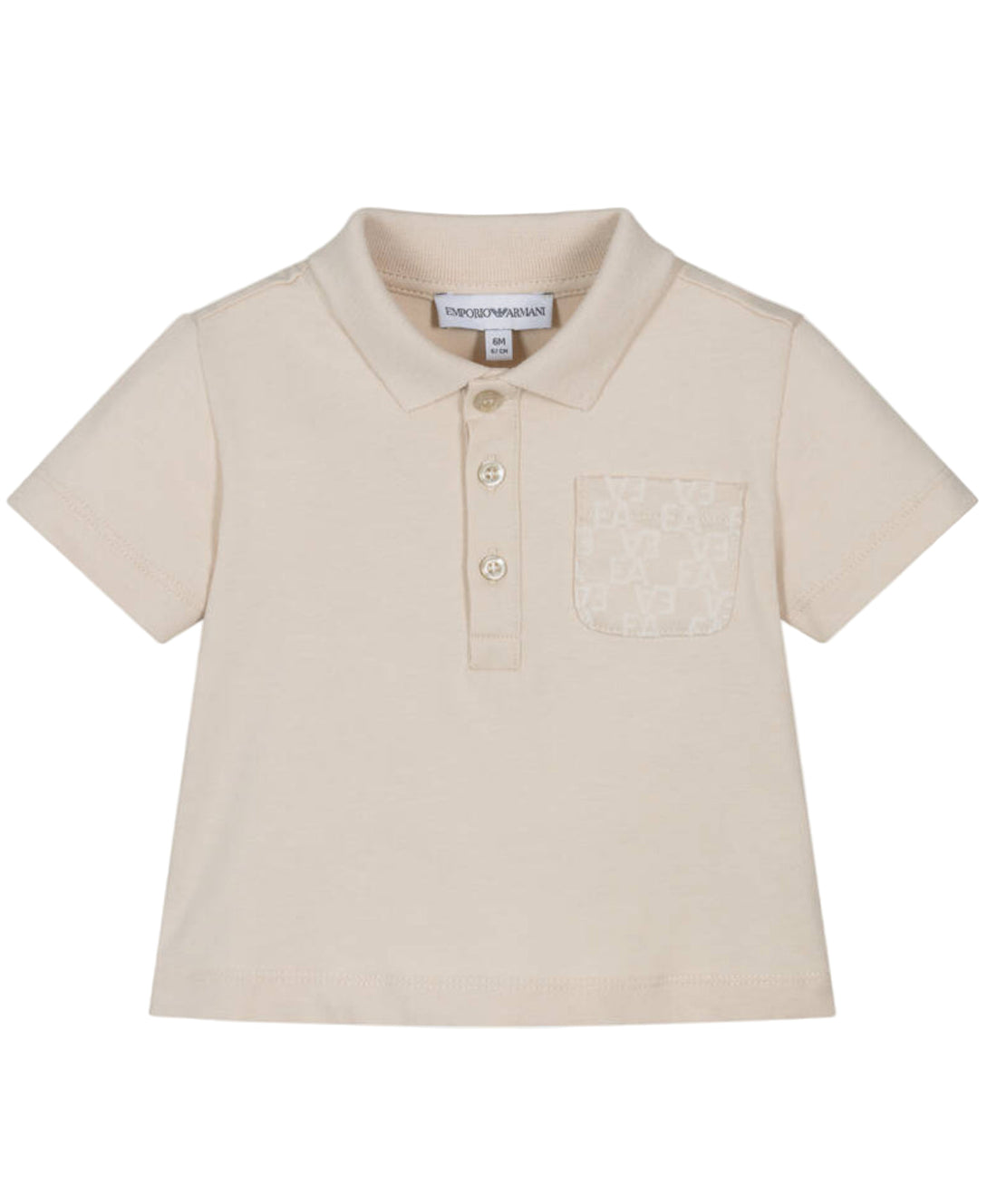 Baby Polo Shirt with Pocket Detail, Beige
