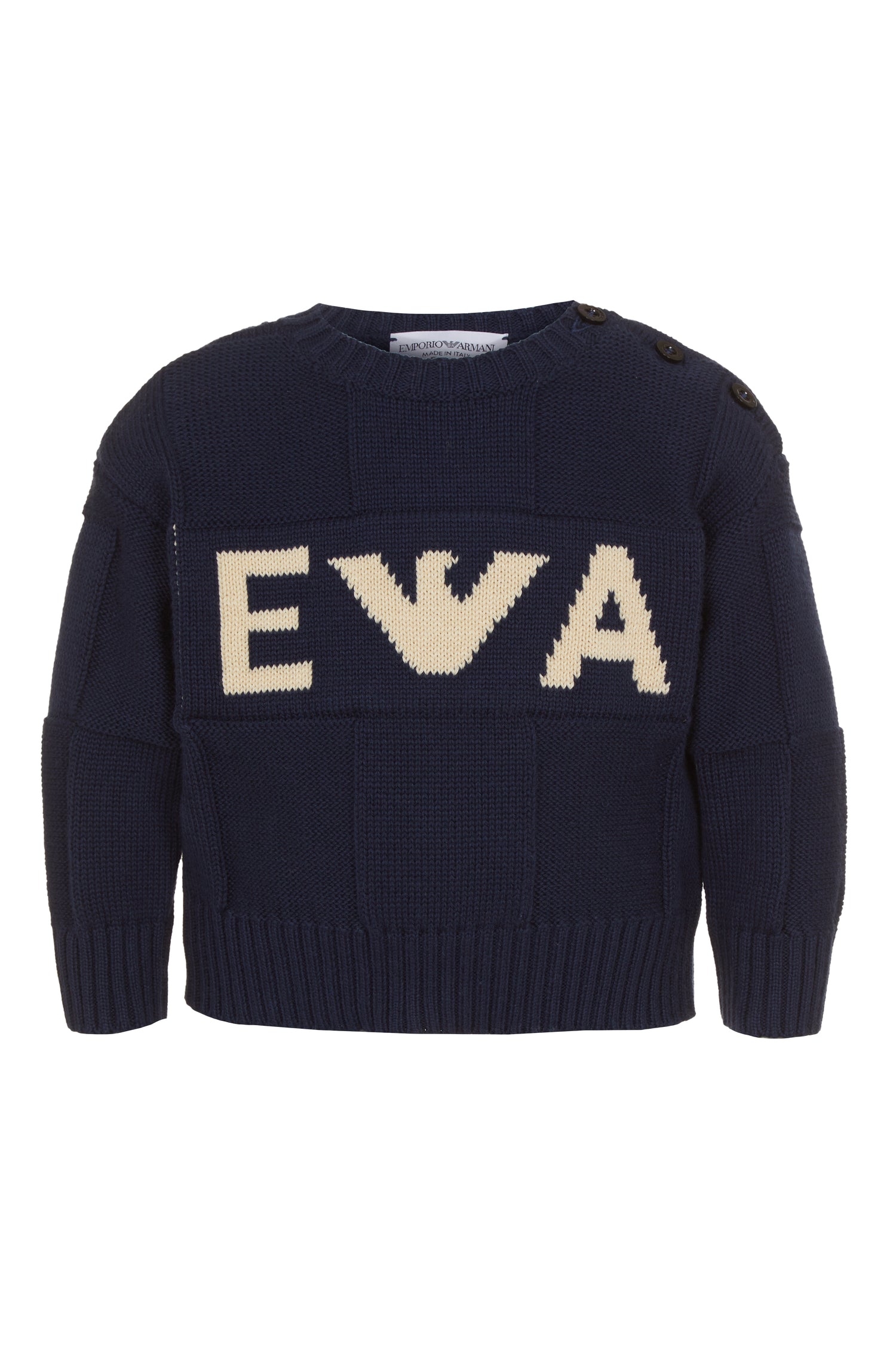 Navy Contrast Knit Pullover