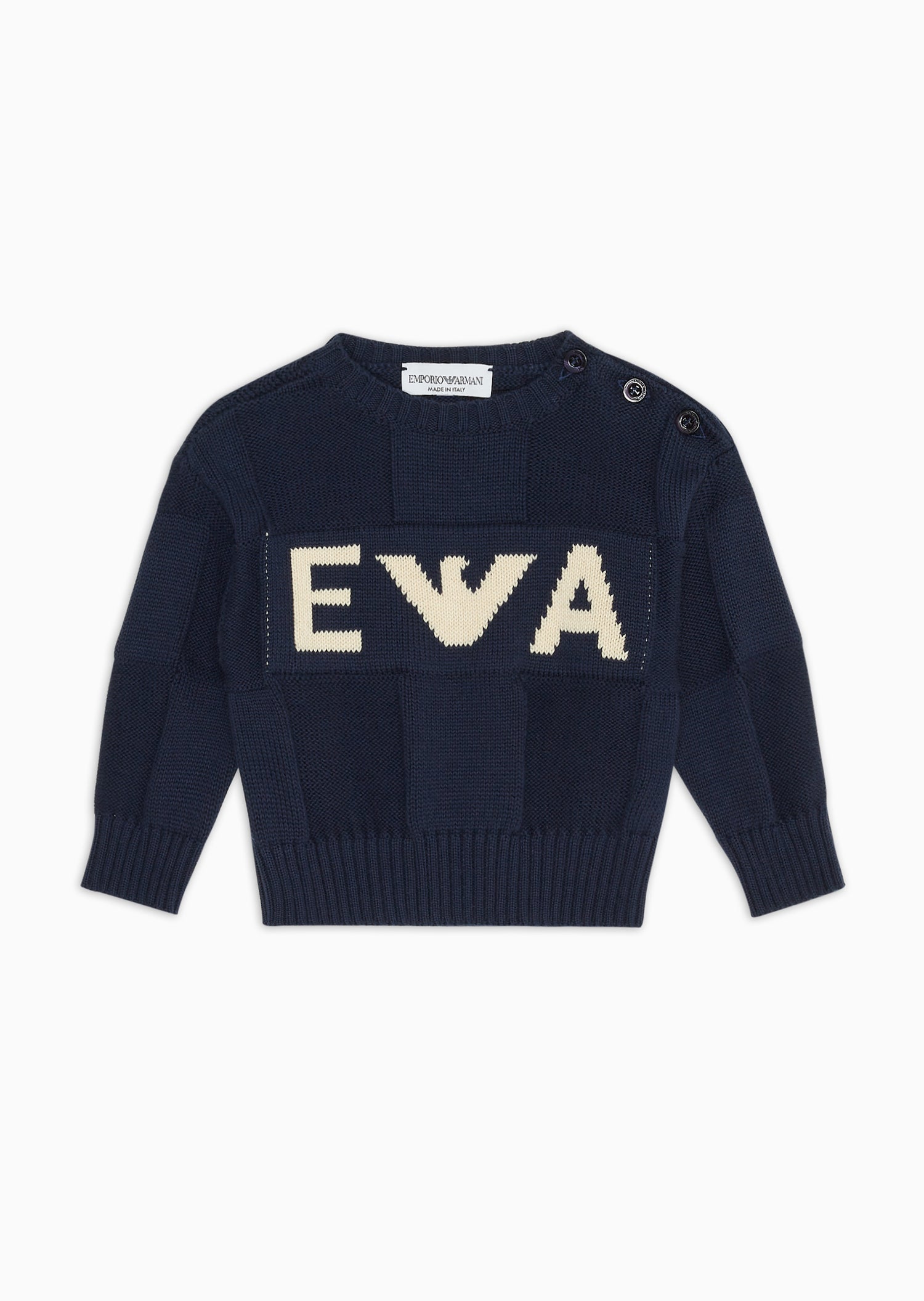 Navy Contrast Knit Pullover