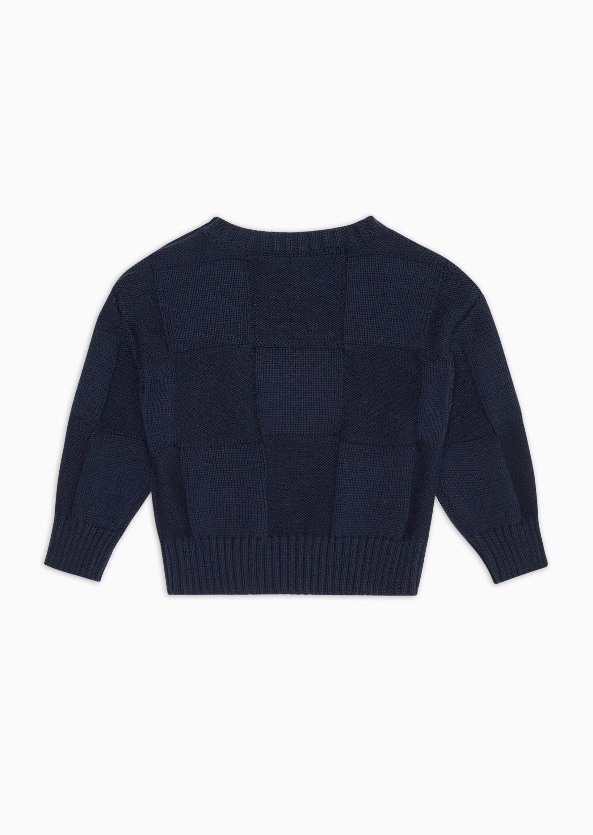 Navy Contrast Knit Pullover