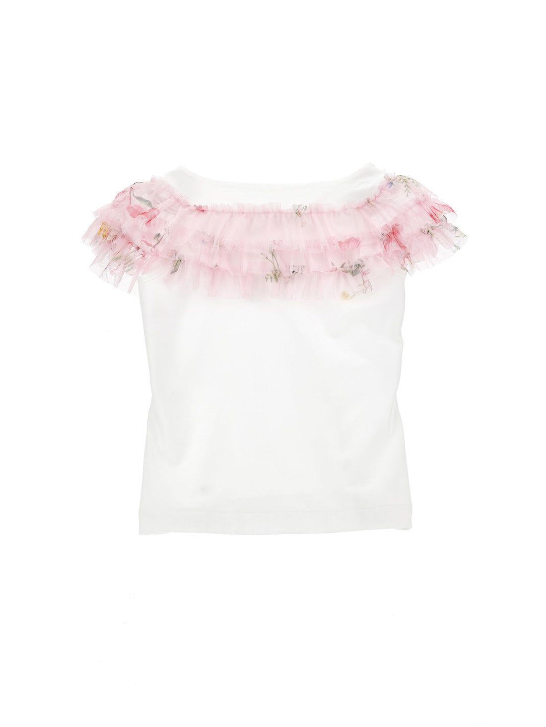 Monnalisa Organic cotton T-shirt with tulle