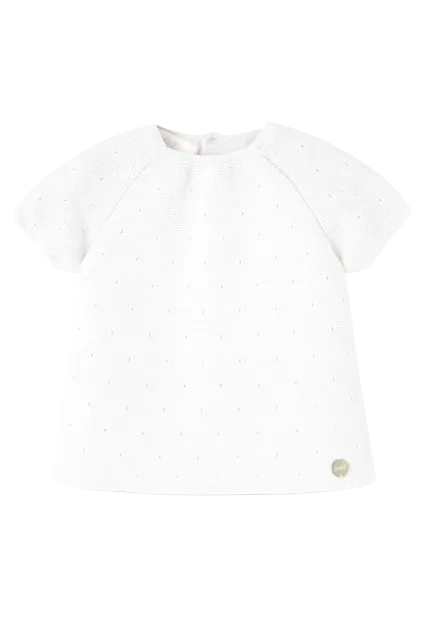 Set Knit Newborn Sweater With Leggins in White Schoolsoutdesignerkidswear