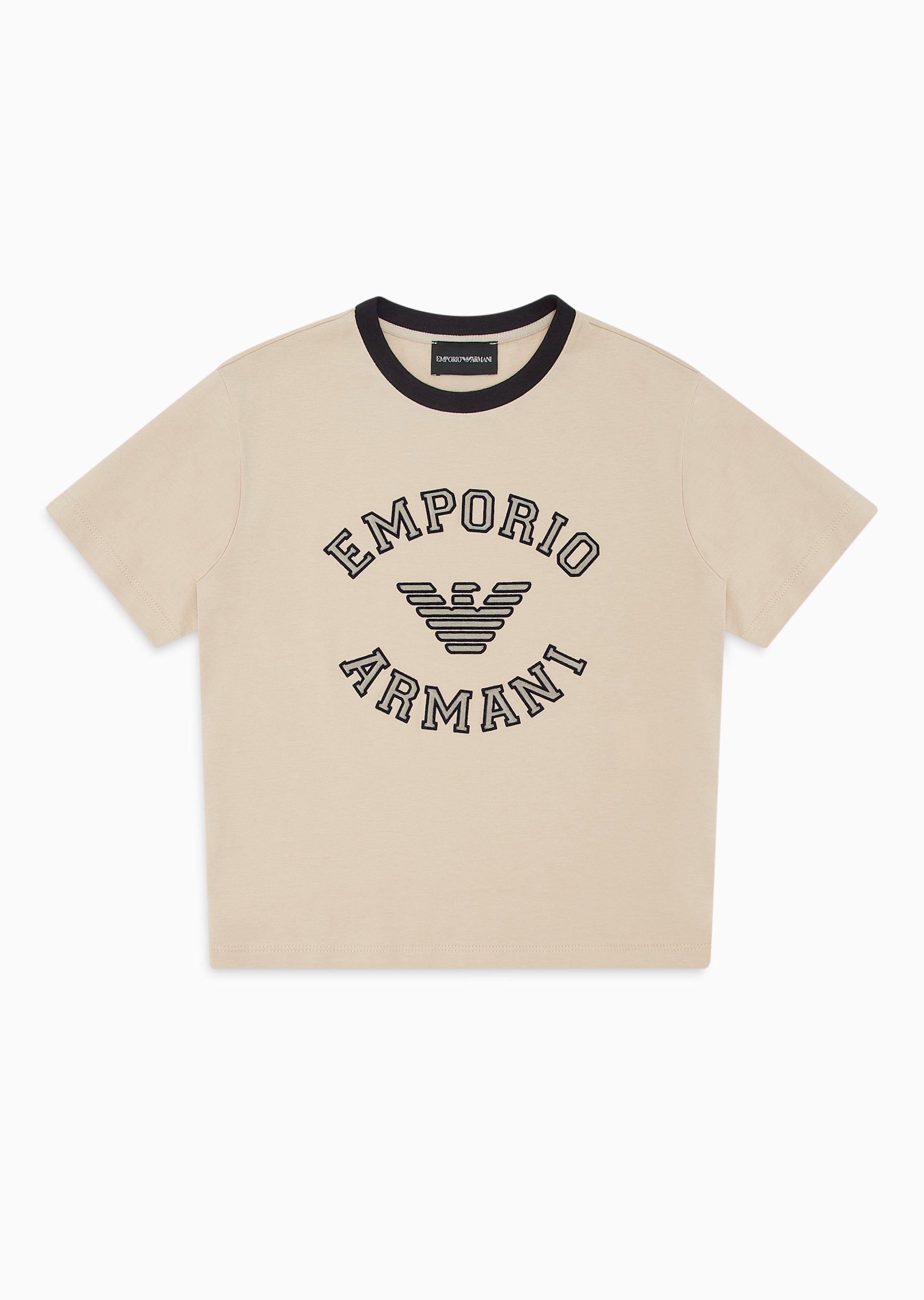 Emporio Armani Logo T-Shirt -Oxford Tan &amp; Blu Navy | Schools Out