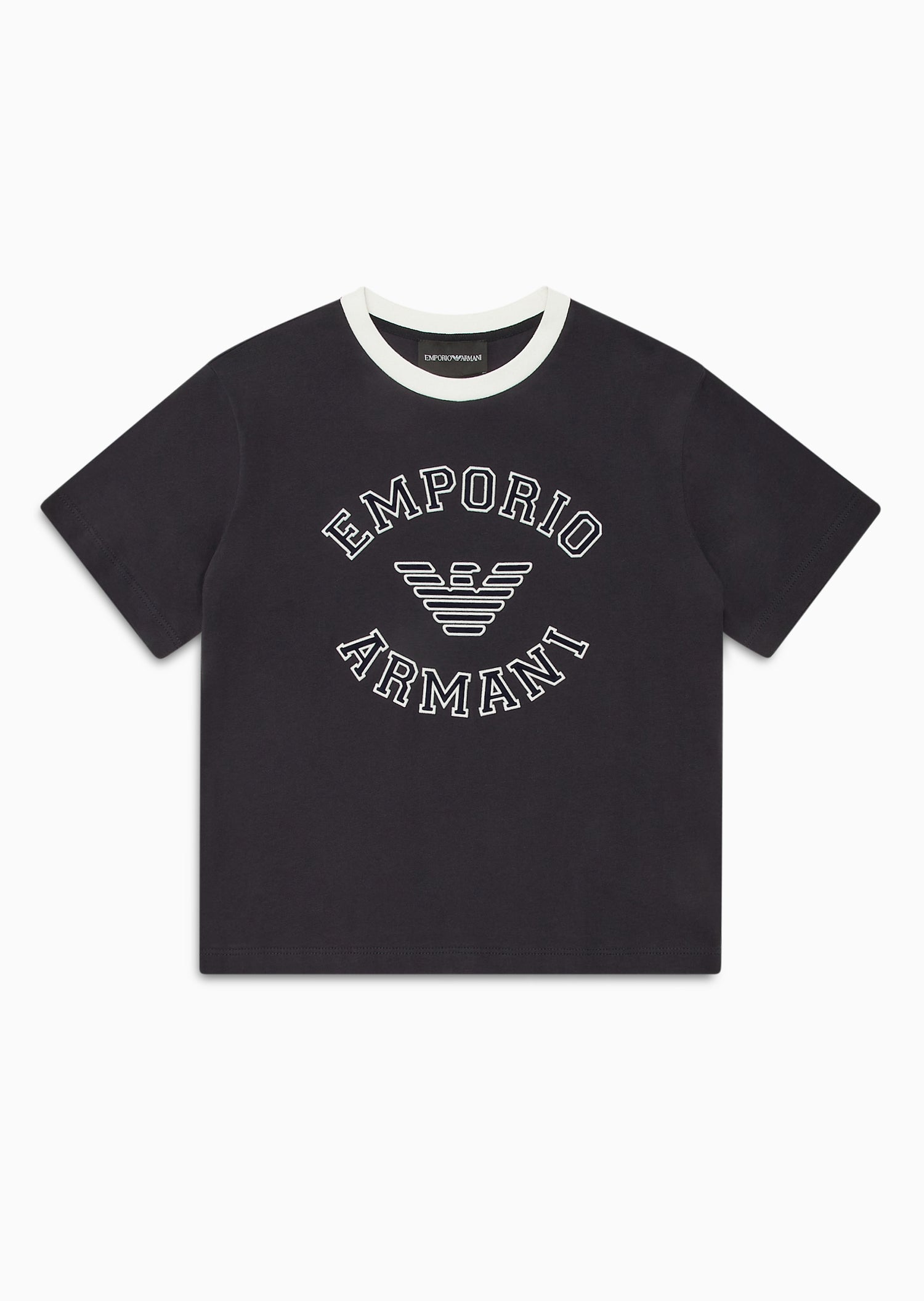 Emporio Armani Logo T-Shirt -Oxford Tan &amp; Blu Navy | Schools Out