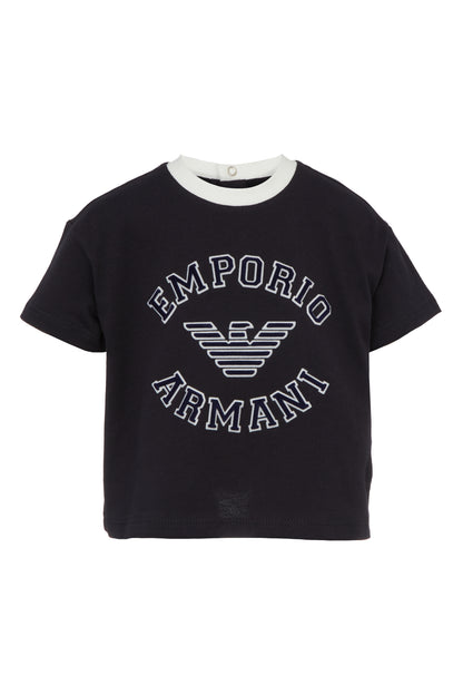 Emporio Armani T-Shirt (Oxford Tan &amp; Blu Navy) | Schools Out