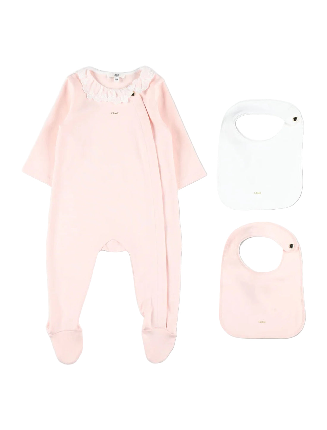 Organic Cotton Baby Pyjamas Set with Two Matching Bibs