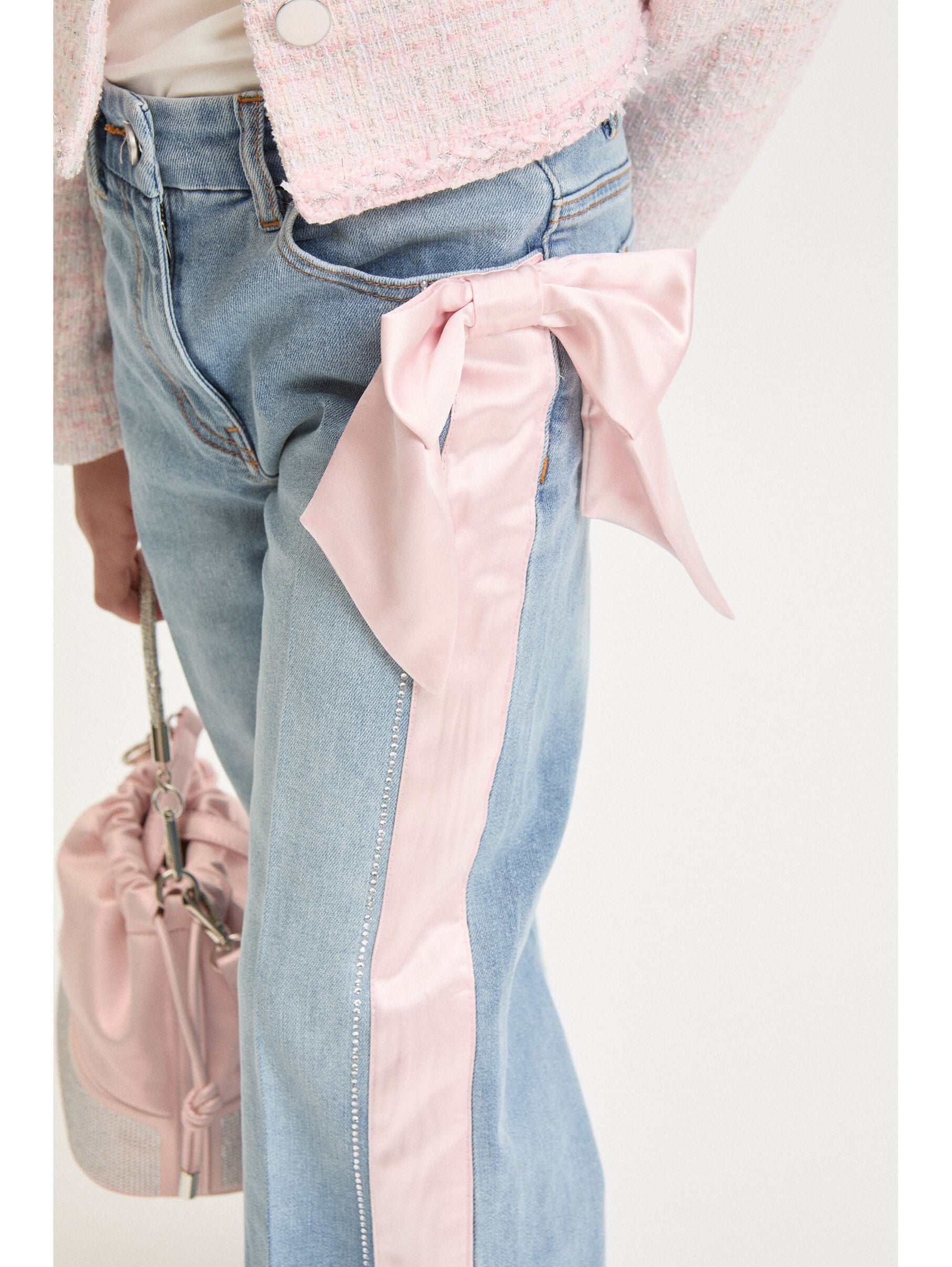 Jeans With Bow Monnalisa