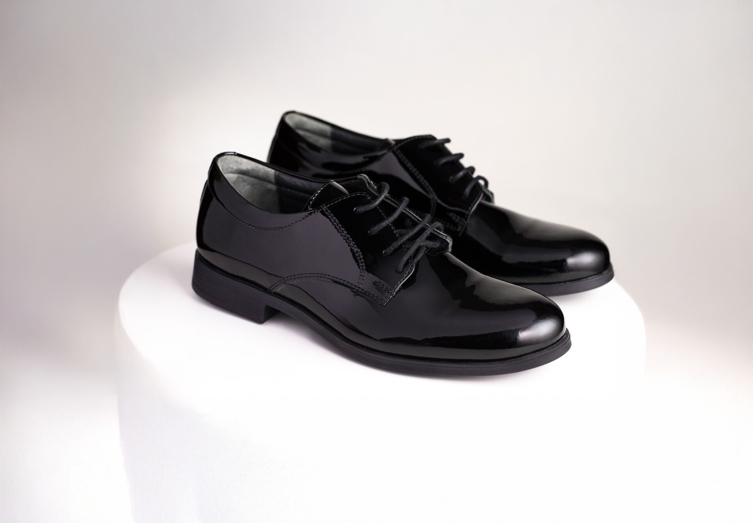 Black Patent Lace Up Shoe