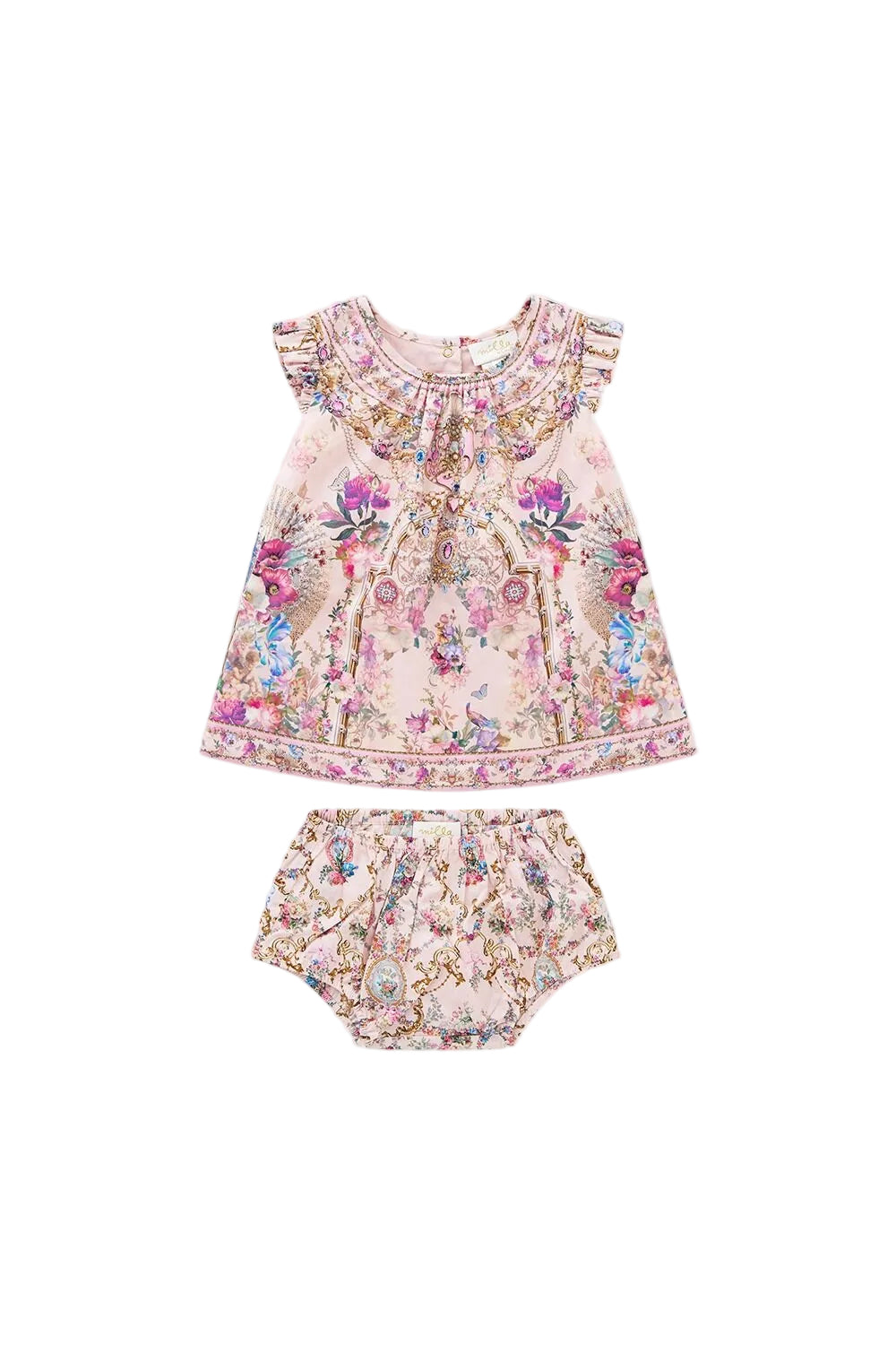 Casa De Fieras Babies Frill Sleeve Top And Bloomer Set Camilla