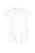 Set Knit Newborn Sweater With Leggins in White Schoolsoutdesignerkidswear