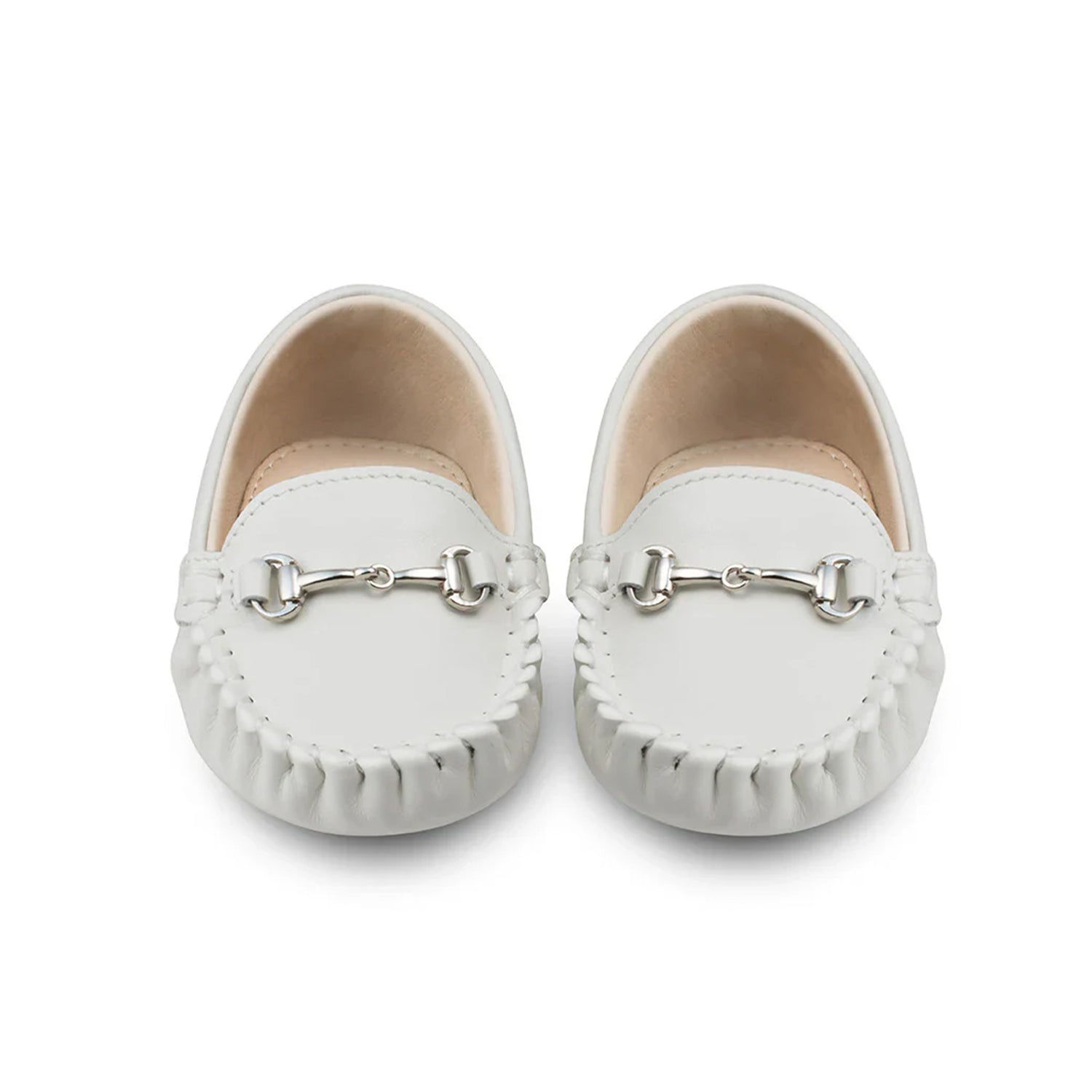 Lucca White Baby Loafers