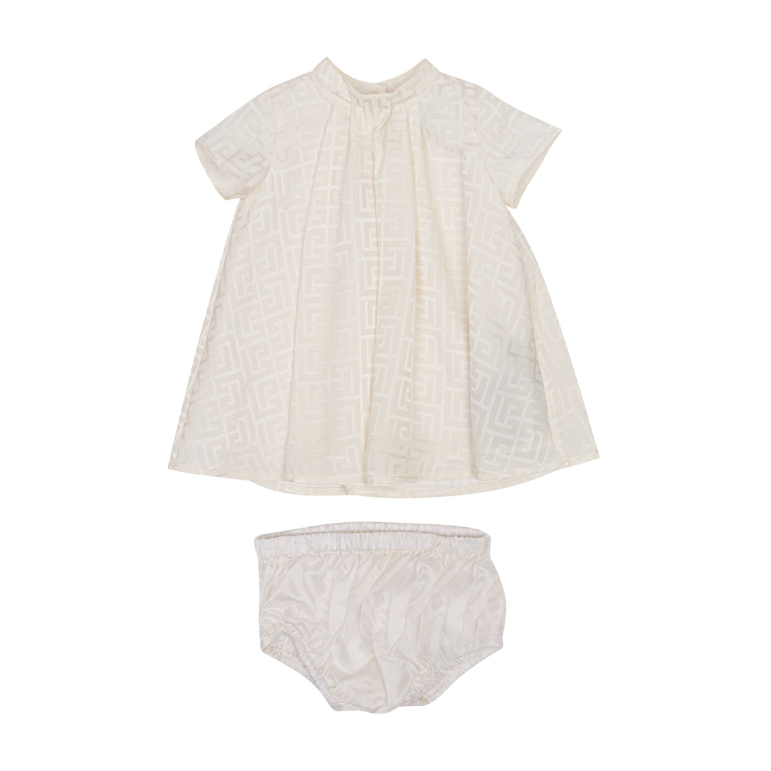 Baby Pleated Dress with Bloomers – Ivory