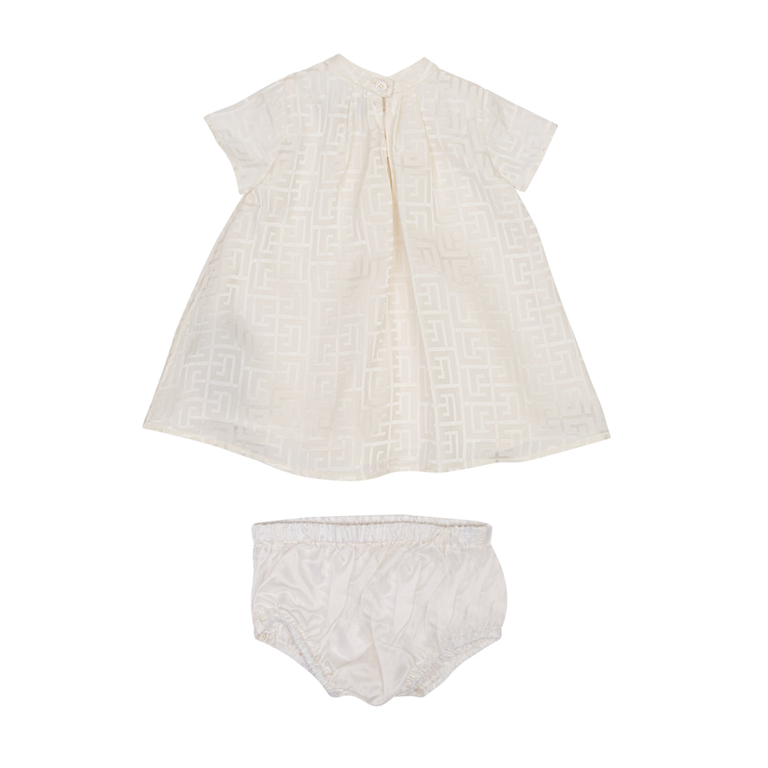 Baby Pleated Dress with Bloomers – Ivory