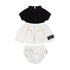 Black top and white skirt with bloomers set on a white background