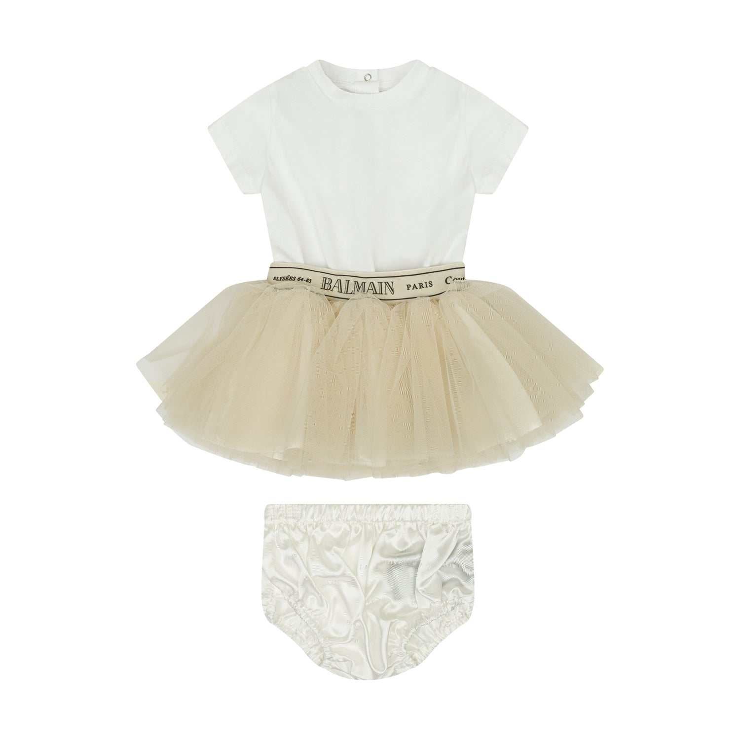 Baby Tulle Ballet Dress with Branded Elastic Waist &amp; Satin Bloomers