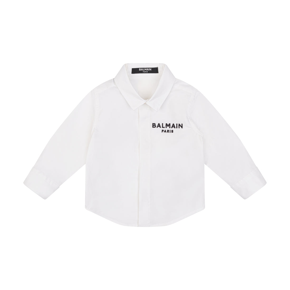 Embroidered Logo Cotton Button-Down Baby Shirt
