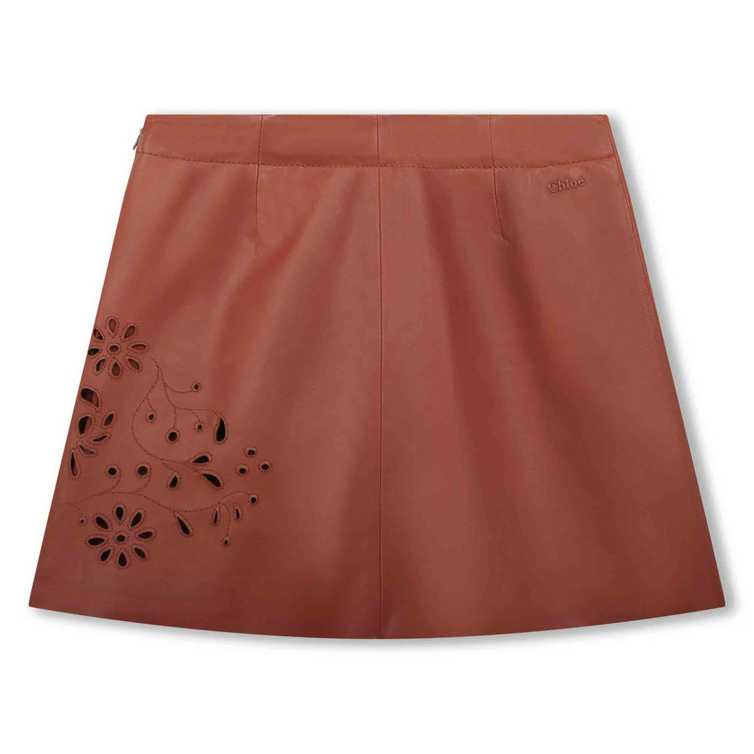 Leather Embroidered Skirt