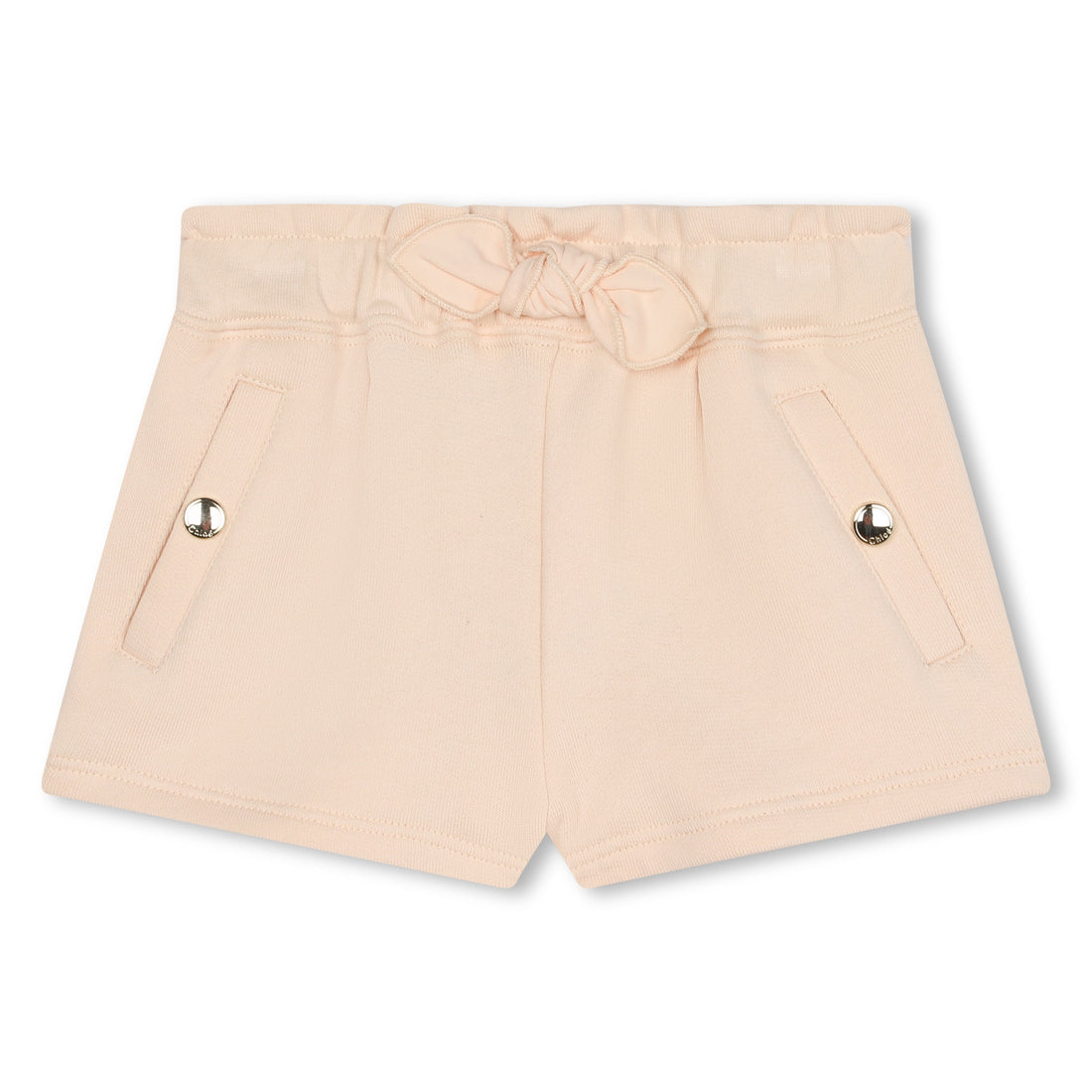 Organic Cotton Fleece Shorts with Gold Buttons