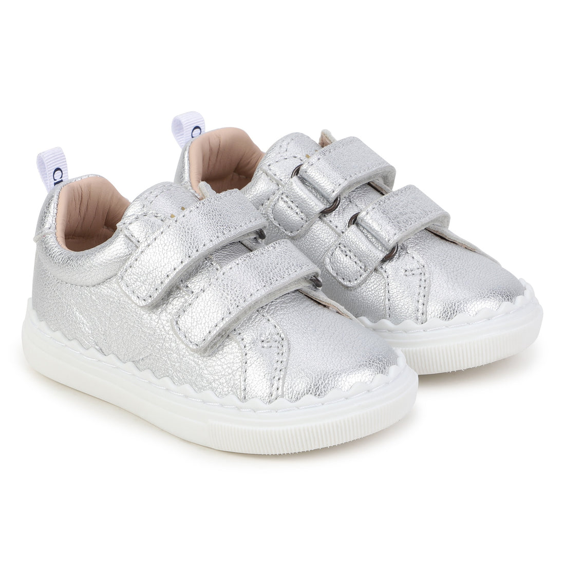 Chloé Lauren Leather Sneakers with Scallop Cutout | Schools Out