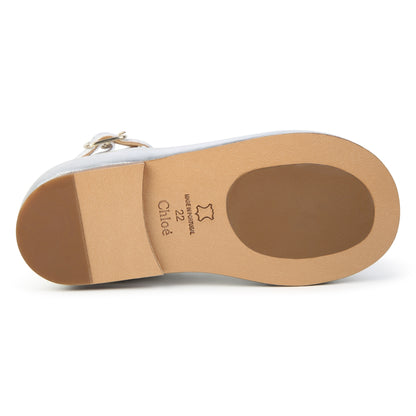 Cow Leather Ballerina Shoes with Scalloped Cut Outs