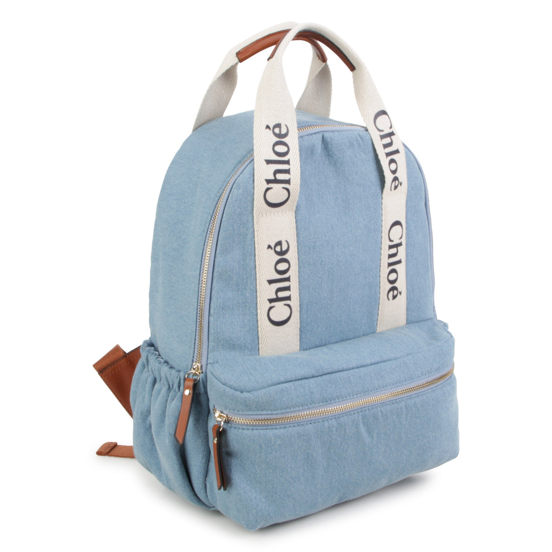 Chloé Organic Cotton Denim Rucksack with Grosgrain Braid | Schools Out