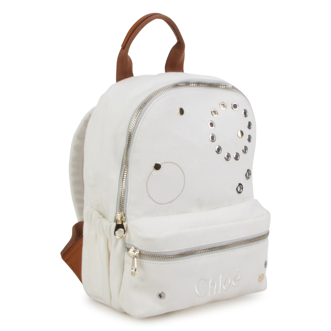 Chloé Embroidered Cotton Rucksack with Gold and Silver Details | Schools Out