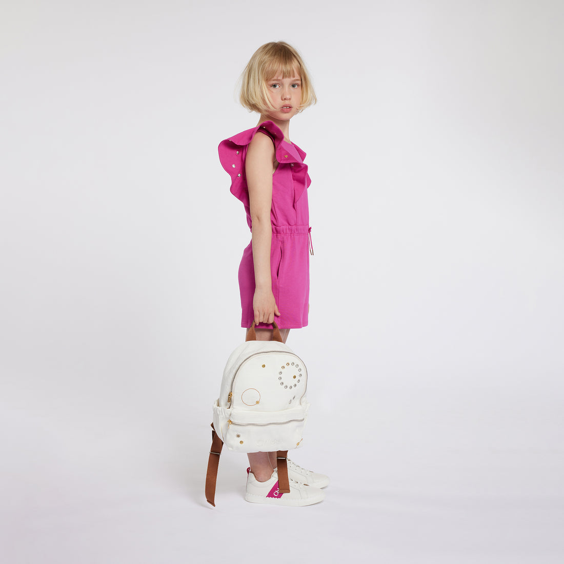 Chloé Embroidered Cotton Rucksack with Gold and Silver Details | Schools Out